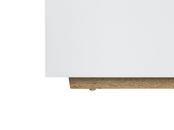 TV bord i Lyst Træ MDF og Hvid Mat 52 x 160 x 40 cm opbevarings skab 2 Skuffer Hylder moderne klassisk med træstamme visuel effekt
