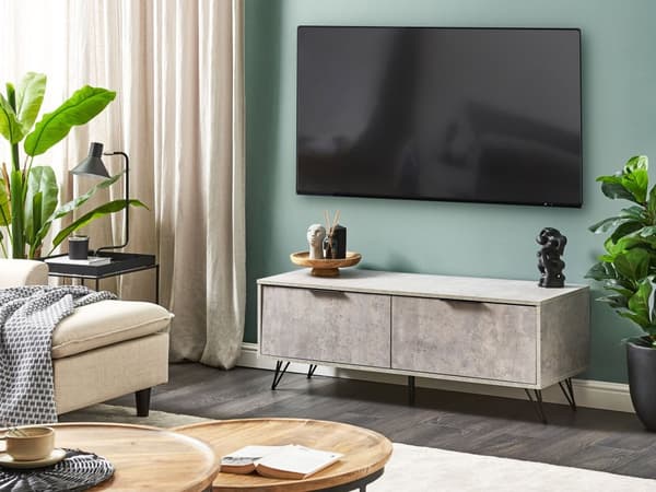 TV-Stander Lys Træ til op til 55ʺ TV-Medieenhed med 2 Kabinetter