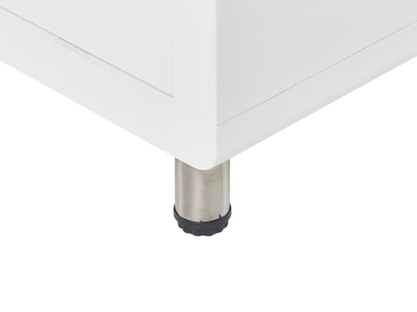 TV-bänk Vit MDF Högblankt skåp med skjutdörr 2 lådor Minimalistisk