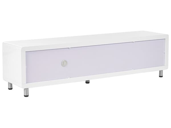 TV-taso valkoinen 158 x 43 x 39 cm MDF lasi rosteri kaappi 2 laatikkoa skandinaavinen