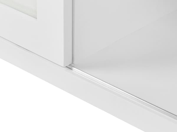 TV-taso valkoinen 158 x 43 x 39 cm MDF lasi rosteri kaappi 2 laatikkoa skandinaavinen