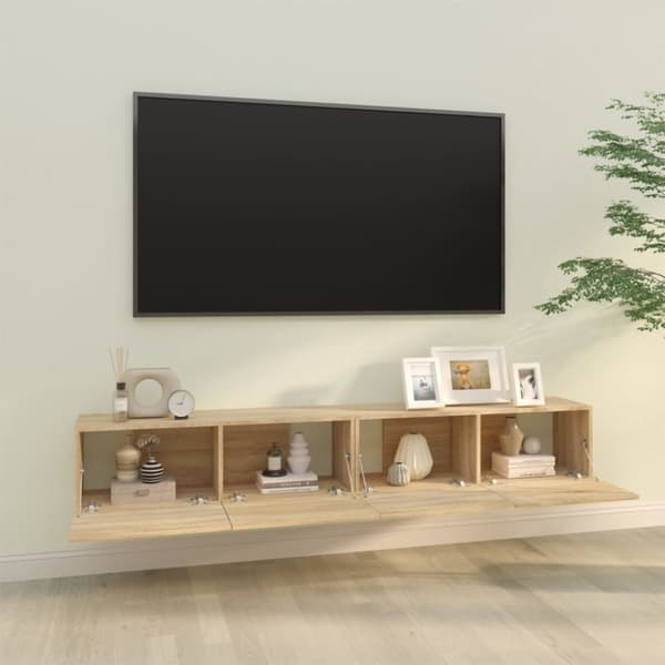 vidaXL Vegghengte TV-benker 2stk sonoma eik 100x30x30cm konstruert tre