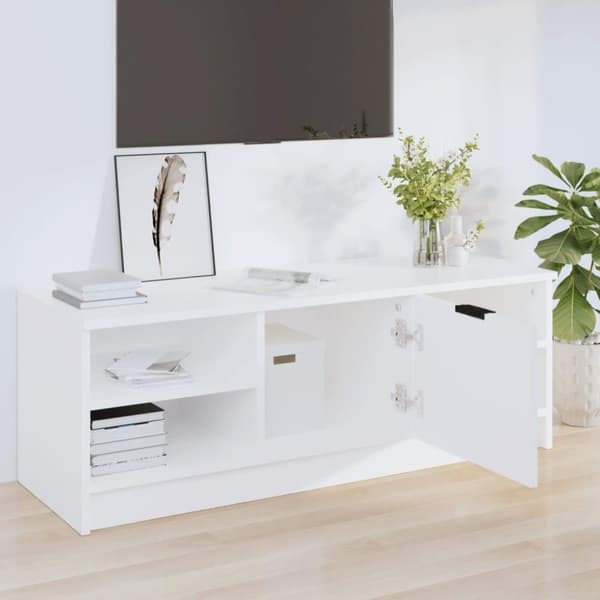 vidaXL TV-benk hvit 102x35,5x36,5 cm konstruert tre