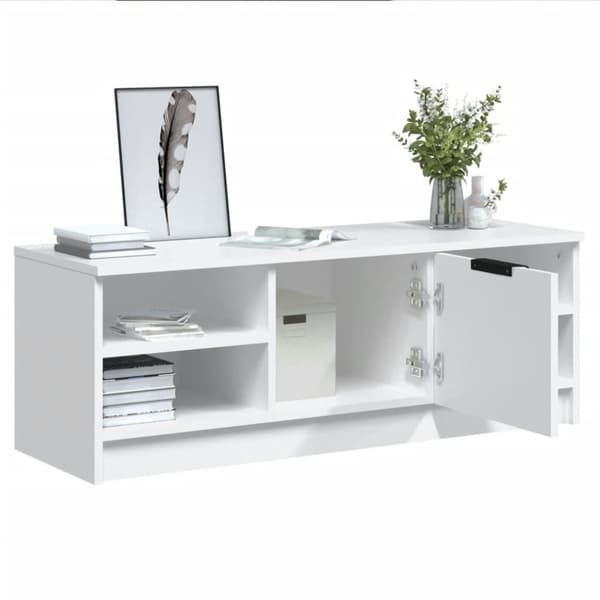 vidaXL TV-benk hvit 102x35,5x36,5 cm konstruert tre