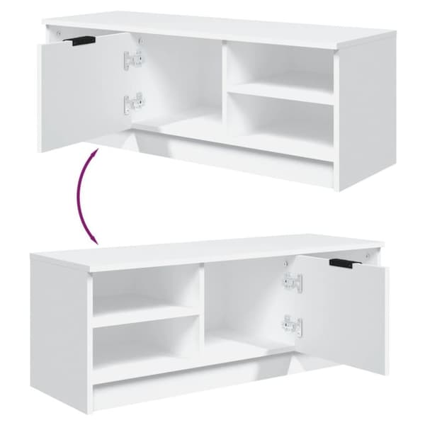 vidaXL TV-benk hvit 102x35,5x36,5 cm konstruert tre