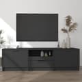 Miniatyrbilde 8 av 8: vidaXL TV-benk svart 140x35x40 cm konstruert tre