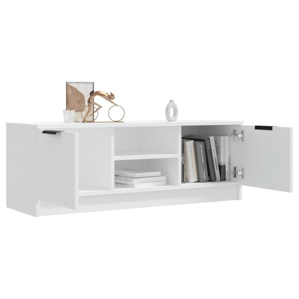 vidaXL TV-benk hvit 102x35x36,5 cm konstruert tre
