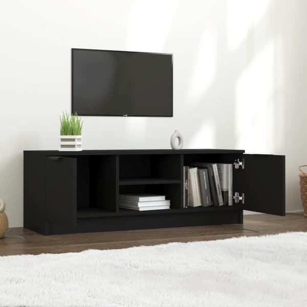 vidaXL TV-benk svart 102x35x36,5 cm konstruert tre