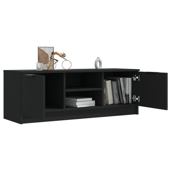 vidaXL TV-benk svart 102x35x36,5 cm konstruert tre