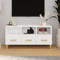 Miniatyrbild 11 av 11: vidaXL Tv-bänk vit 102x36x50 cm konstruerat trä