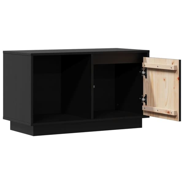vidaXL TV-benk svart 74x35x44 cm heltre furu