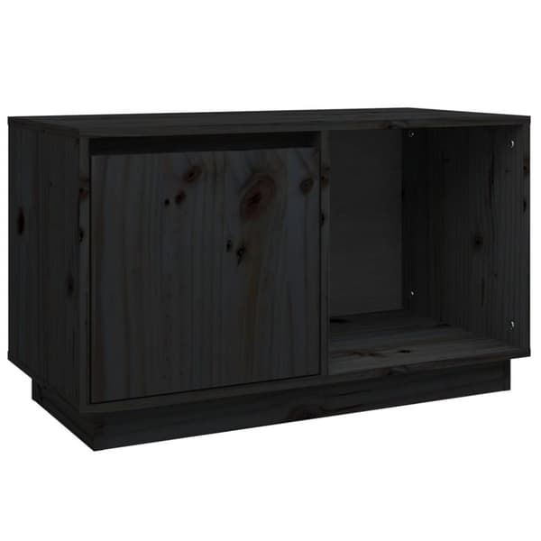vidaXL TV-benk svart 74x35x44 cm heltre furu