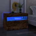 Miniatyrbilde 3 av 11: vidaXL TV-benk med LED-lys røkt eik 60x35x40 cm