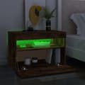 Miniatyrbilde 4 av 11: vidaXL TV-benk med LED-lys røkt eik 60x35x40 cm