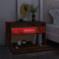 Miniatyrbilde 5 av 11: vidaXL TV-benk med LED-lys røkt eik 60x35x40 cm