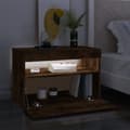 Miniatyrbilde 6 av 11: vidaXL TV-benk med LED-lys røkt eik 60x35x40 cm