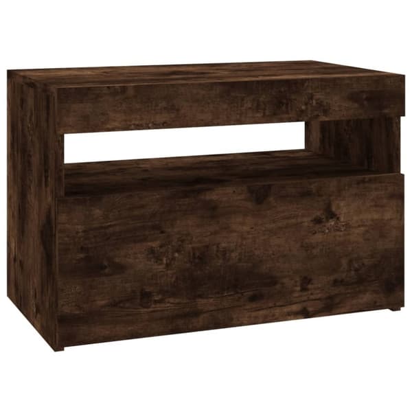 vidaXL TV-benk med LED-lys røkt eik 60x35x40 cm