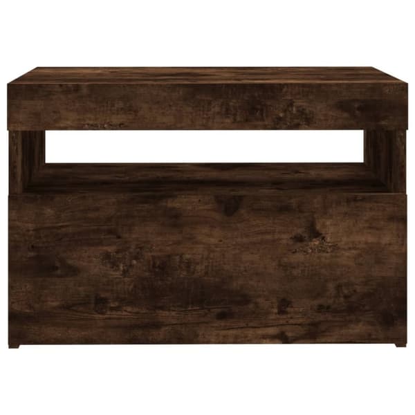 vidaXL TV-benk med LED-lys røkt eik 60x35x40 cm