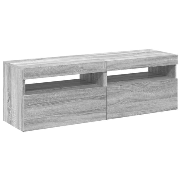 vidaXL TV-benker 2 stk med LED-lys grå sonoma 60x35x40 cm