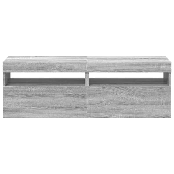 vidaXL TV-benker 2 stk med LED-lys grå sonoma 60x35x40 cm