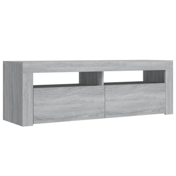 vidaXL TV-benk med LED-lys grå sonoma 120x35x40 cm