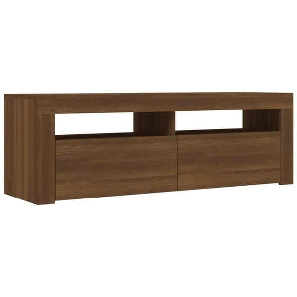 vidaXL TV-benk med LED-lys brun eik 120x35x40 cm