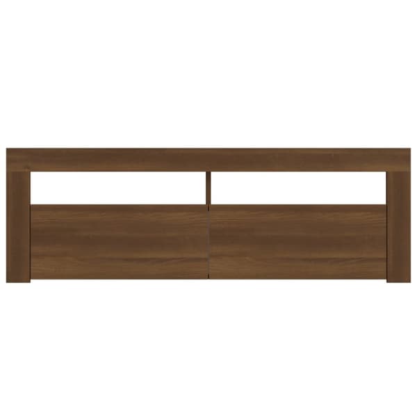 vidaXL TV-benk med LED-lys brun eik 120x35x40 cm