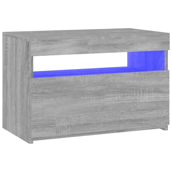 vidaXL TV-benk med LED-lys grå sonoma 60x35x40 cm