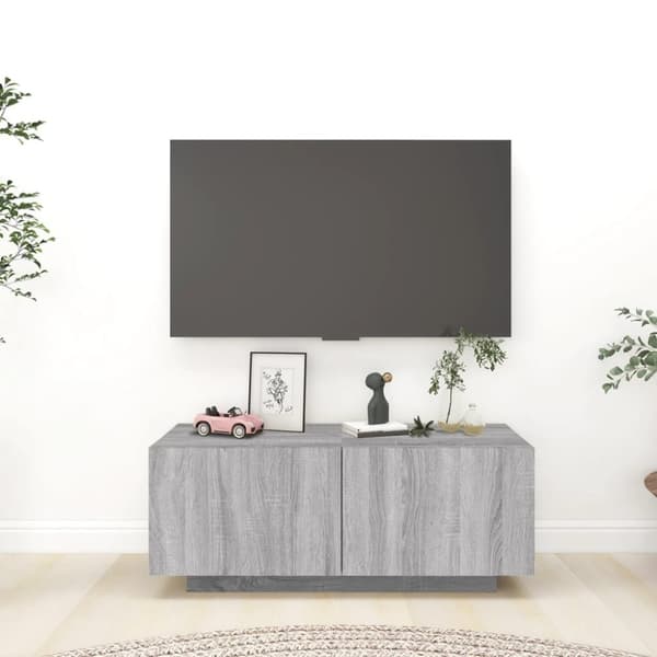 vidaXL TV-benk grå sonoma 100x35x40 cm konstruert tre