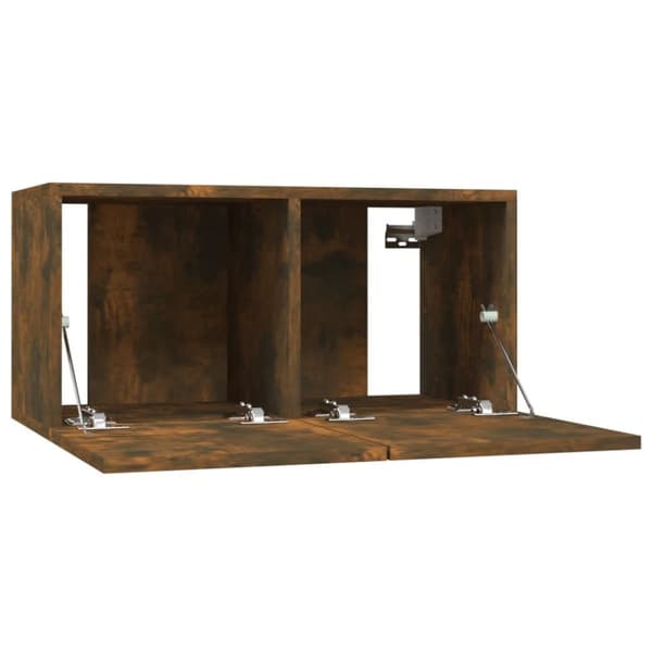 vidaXL Hengende TV-benker 2 stk røkt eik 60x30x30 cm