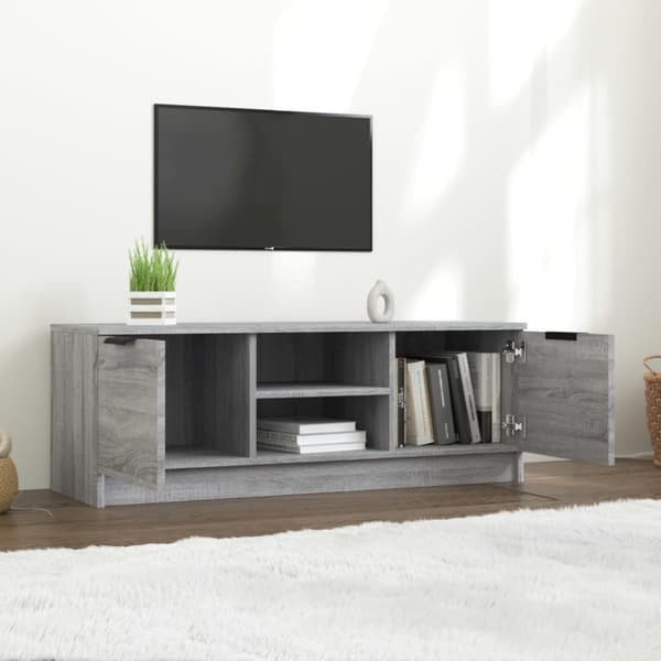 vidaXL TV-bänk grå sonoma 102x35x36,5 cm konstruerat trä