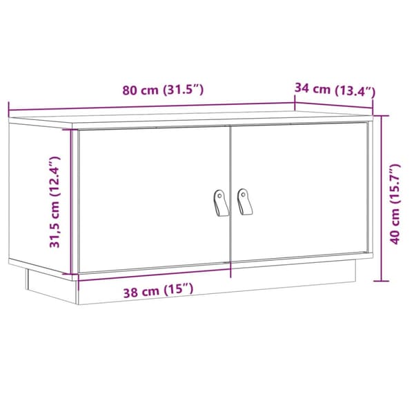 vidaXL TV-benk 80x34x40 cm heltre furu