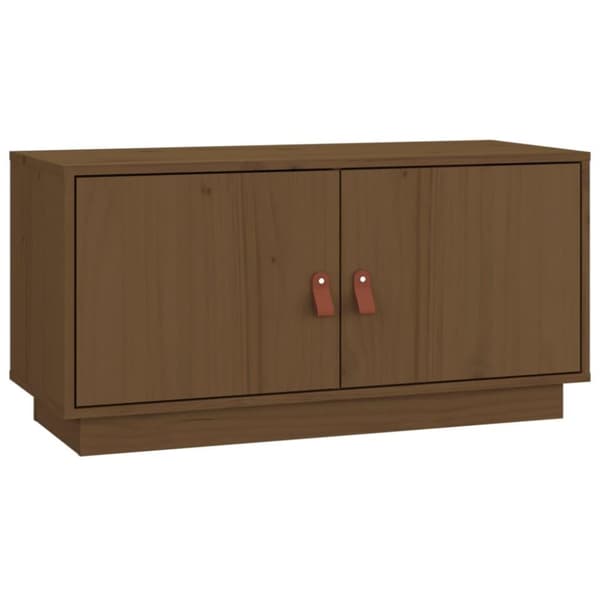vidaXL Tv-bänk honungsbrun 80x34x40 cm massiv furu