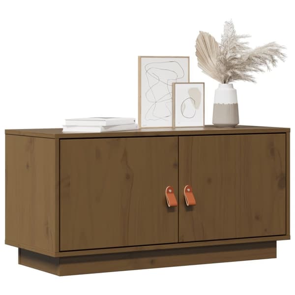 vidaXL Tv-bänk honungsbrun 80x34x40 cm massiv furu