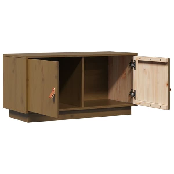 vidaXL Tv-bänk honungsbrun 80x34x40 cm massiv furu