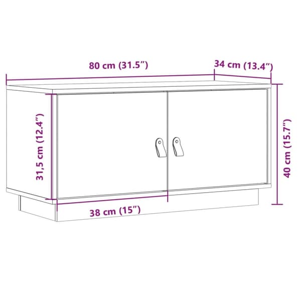 vidaXL Tv-bänk honungsbrun 80x34x40 cm massiv furu