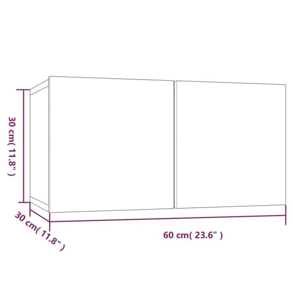 vidaXL Tv-bänk 8 delar rökfärgad ek 60x30x30 cm konstruerat trä
