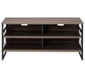 Miniatyrbilde 5 av 11: TV-benk Skap Mørkt Tre Svart Metall 4 Hyller Oppbevaringsenhet Stue Moderne Industriell Design
