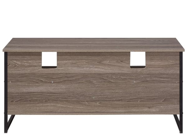 TV-benk Skap Mørkt Tre Svart Metall 4 Hyller Oppbevaringsenhet Stue Moderne Industriell Design