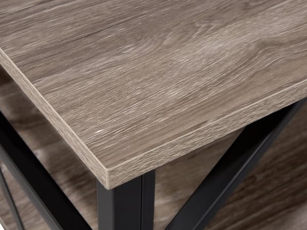 TV-benk Skap Mørkt Tre Svart Metall 4 Hyller Oppbevaringsenhet Stue Moderne Industriell Design