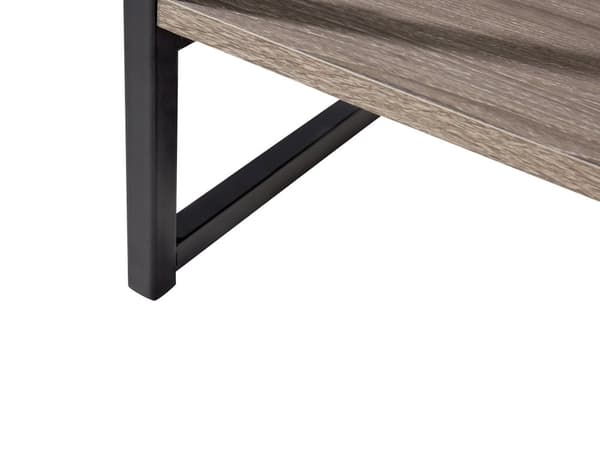 TV-benk Skap Mørkt Tre Svart Metall 4 Hyller Oppbevaringsenhet Stue Moderne Industriell Design