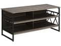 Miniatyrbilde 1 av 11: TV-benk Skap Mørkt Tre Svart Metall 4 Hyller Oppbevaringsenhet Stue Moderne Industriell Design