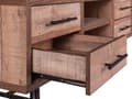 Miniatyrbilde 8 av 10: TV-benk Lyst tre Svarte metallben Opptil 57ʺ TV 2 hyller 4 skuffer Rustikk Moderne
