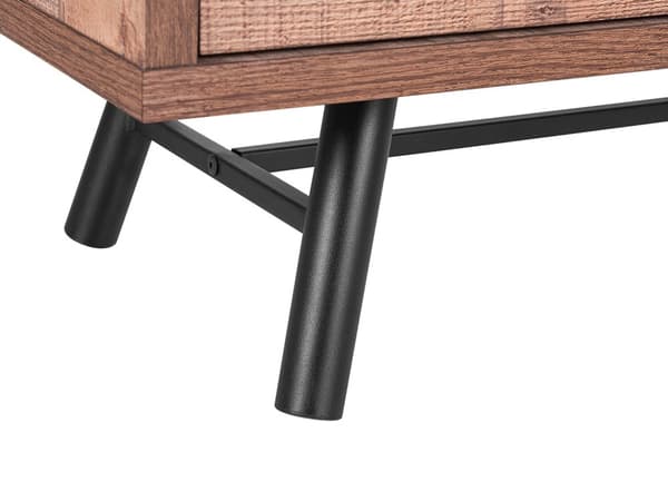 TV-benk Lyst tre Svarte metallben Opptil 57ʺ TV 2 hyller 4 skuffer Rustikk Moderne
