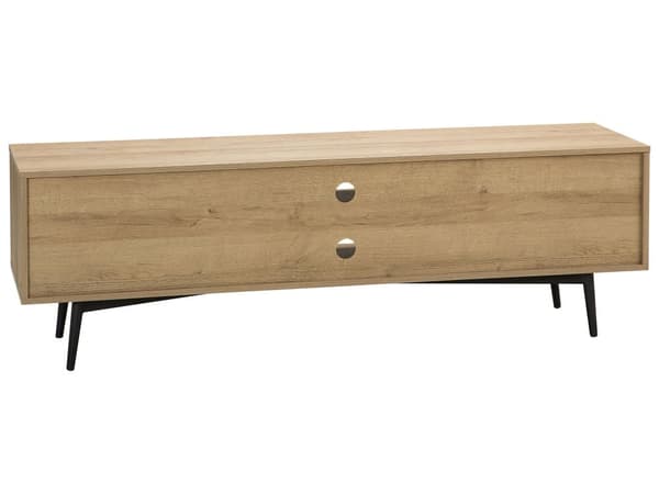 TV-benk Lyst tre MDF 50 x 160 x 40 cm For opptil 60ʺ TV Ben i heltre 2 åpne hyller 2 skap Dekorative fronter Skandinavisk Moderne Retro Stue