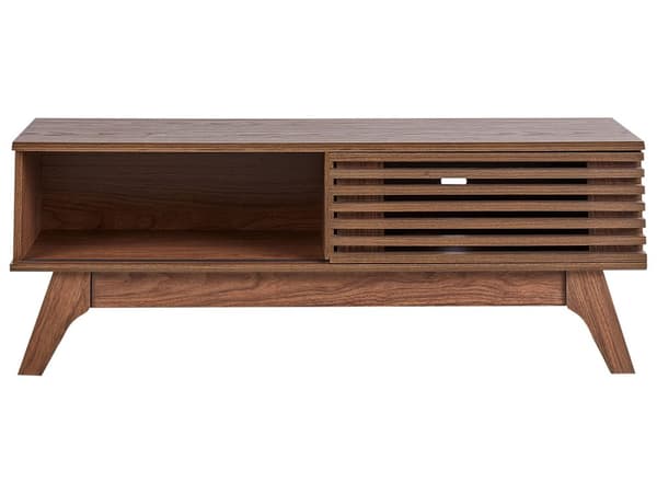 TV-benk Mørkt tre 44 x 117 x 35 cm Oppbevaring Kabelgjennomføring Moderne stil TV-møbel Stue