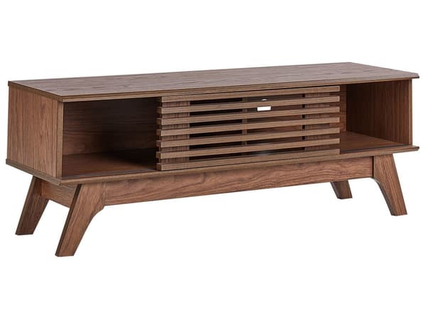 TV-benk Mørkt tre 44 x 117 x 35 cm Oppbevaring Kabelgjennomføring Moderne stil TV-møbel Stue