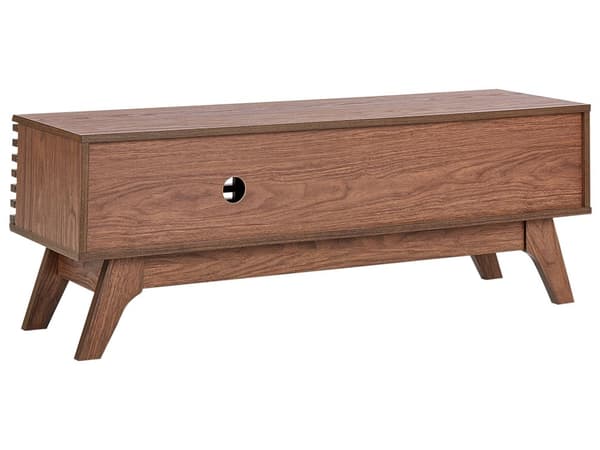 TV-benk Mørkt tre 44 x 117 x 35 cm Oppbevaring Kabelgjennomføring Moderne stil TV-møbel Stue