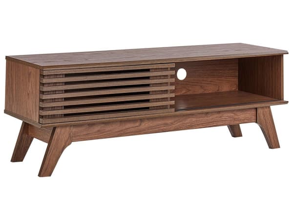 TV-benk Mørkt tre 44 x 117 x 35 cm Oppbevaring Kabelgjennomføring Moderne stil TV-møbel Stue
