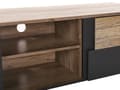 Miniatyrbilde 6 av 9: TV-stativ i Lyst Tre og Svart Sponplate til 68'' TV Hyller Dører Kabelføringshull Moderne Design